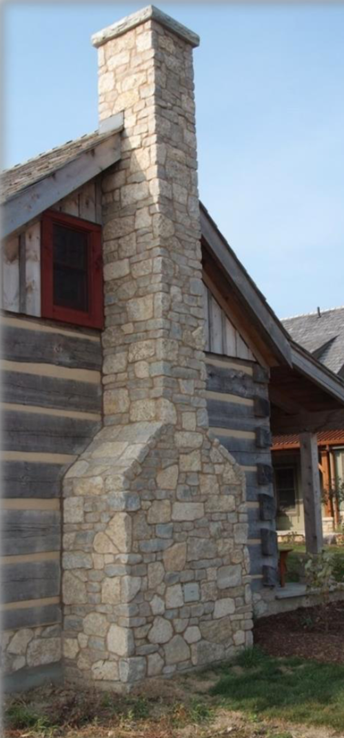 Harvest Gold Limestone Olde Mill Blend - Thin Veneer Stone - Tumbled - Corners