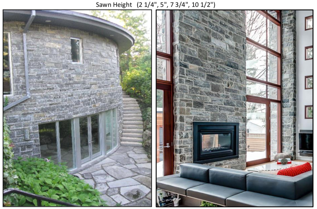Elite Blue Granite Thin Veneer - Split Face Sawn Height - Flats