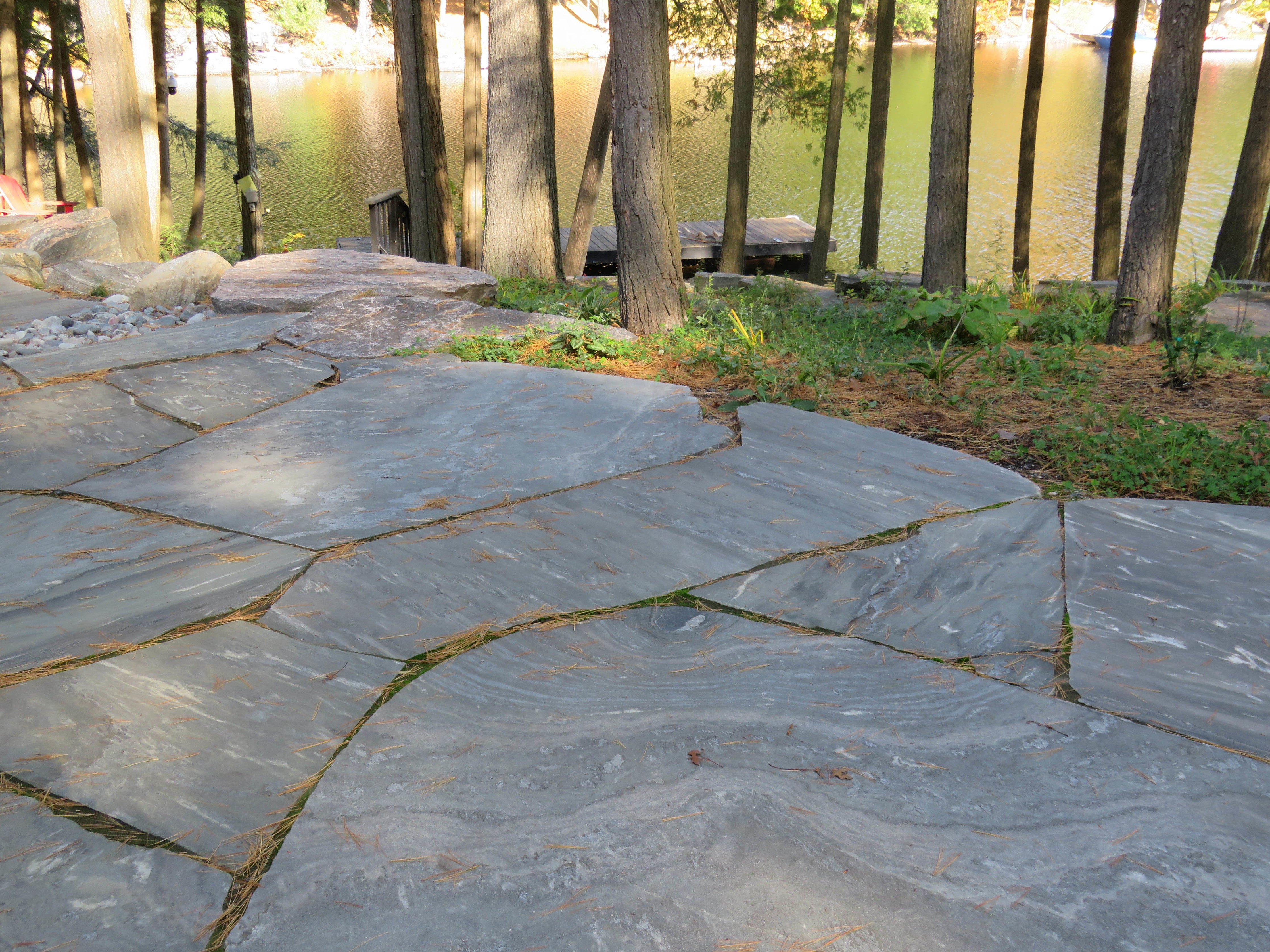 Elite Blue Granite Flagstone, Random Oversized, Sawn and Textured Finish