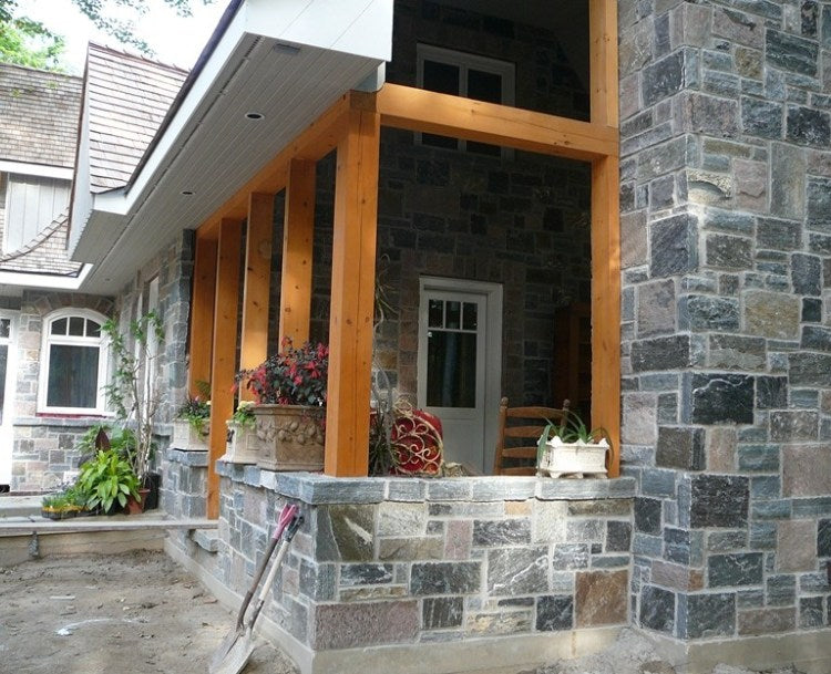 Elite Blue & Colonial Classic Granite Blend - Squared & Ledgerock - Corners