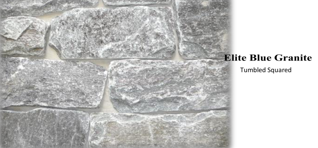 Elite Blue Granite Squared Tumbled Thin Veneer - Corners