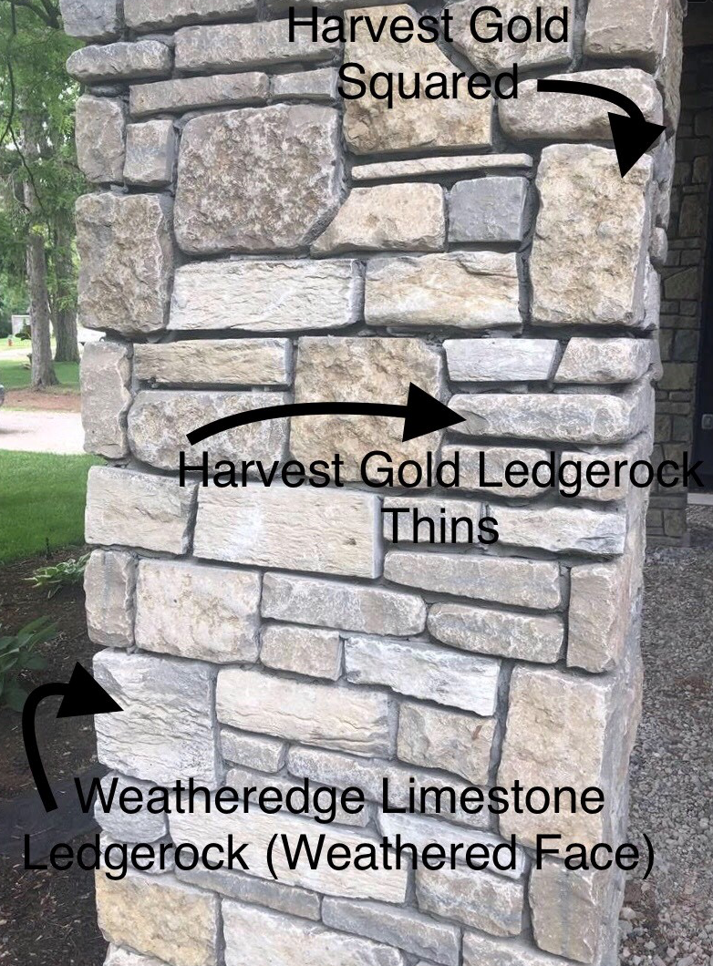 Dozzi Oakville Limestone Blend - Tumbled Thin Stone Veneer - Corners