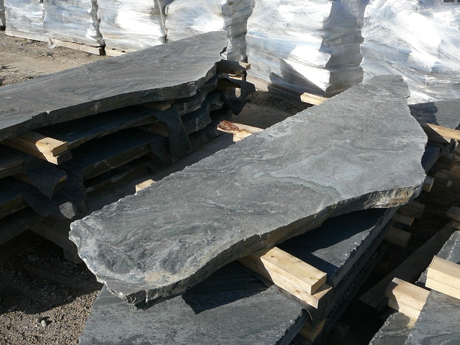 Elite Blue Granite Flagstone, Random Oversized, Sawn and Textured Finish