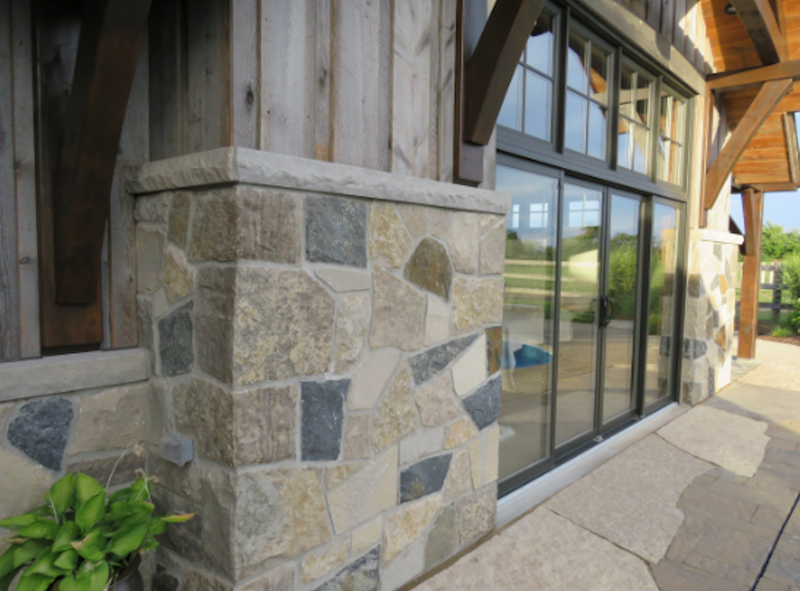 Harvest Gold Ledgerock with Squares and Recs, and Colonial Classic Random Accent - Thin Stone Veneer- Flats