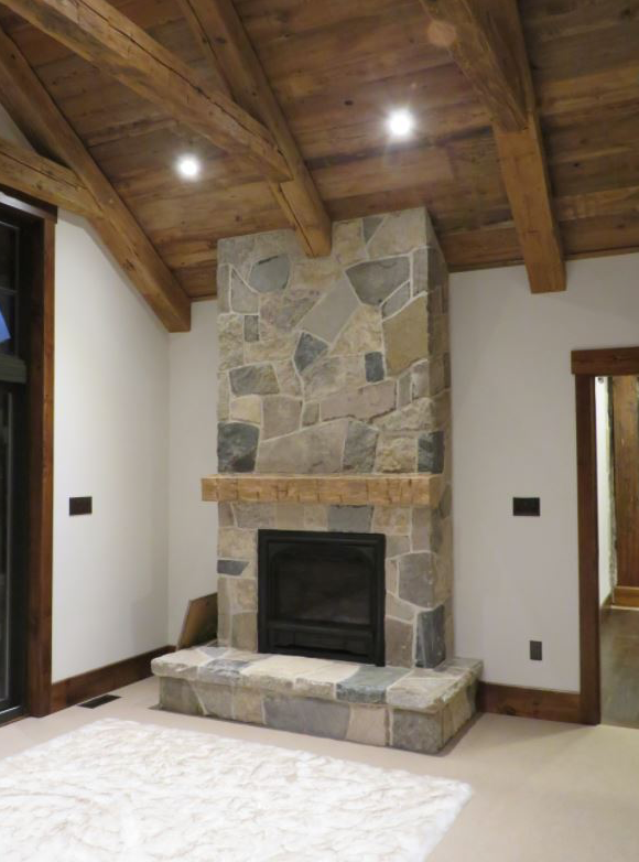 Harvest Gold Ledgerock with Squares and Recs, and Colonial Classic Random Accent - Thin Stone Veneer - Corners