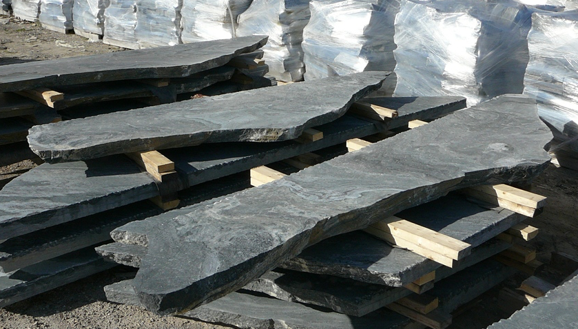 Elite Blue Granite Flagstone, Random Oversized, Sawn and Textured Finish