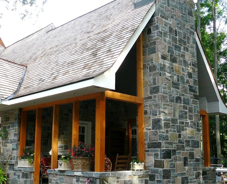 Elite Blue & Colonial Classic Granite Blend - Squared & Ledgerock - Corners